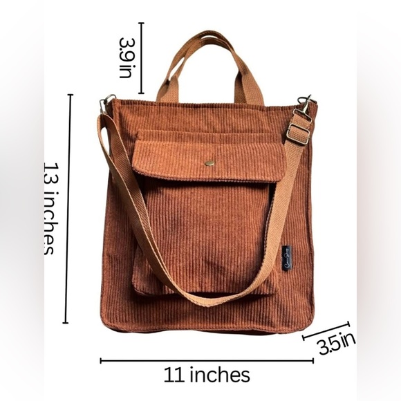 Tote Bag Corduroy Crossbody, Hand Carry - Picture 4 of 6